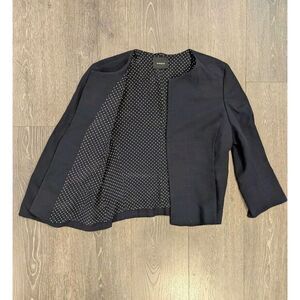 Akris‎ Womens Long Sleeves Hook Closure Blazer Jacket Black US Size 10 Pockets